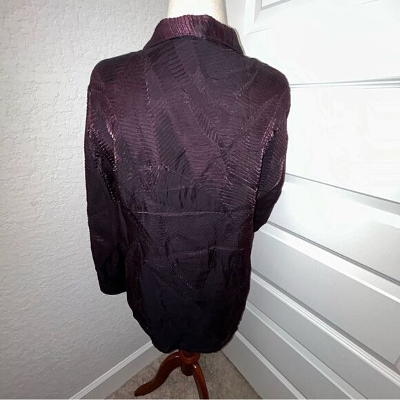 Chico’s Button Down Long Sleeve Textured Tunic Blouse Shirt Top Chicos - Picture 3 of 9